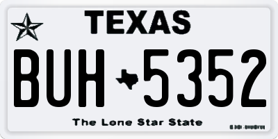 TX license plate BUH5352