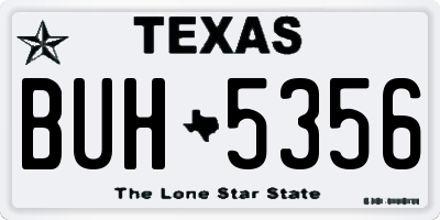 TX license plate BUH5356