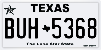 TX license plate BUH5368