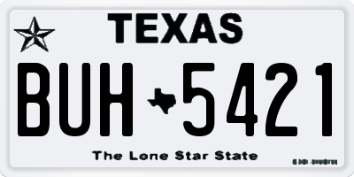 TX license plate BUH5421