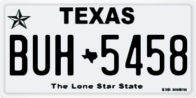 TX license plate BUH5458