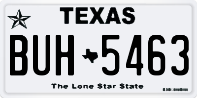 TX license plate BUH5463