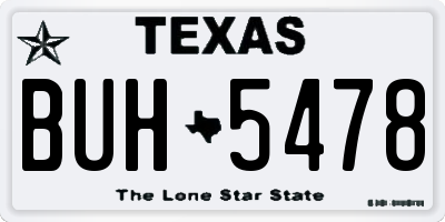 TX license plate BUH5478