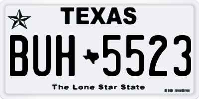 TX license plate BUH5523