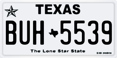 TX license plate BUH5539