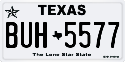 TX license plate BUH5577