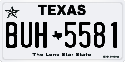 TX license plate BUH5581