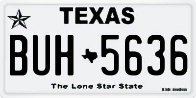 TX license plate BUH5636