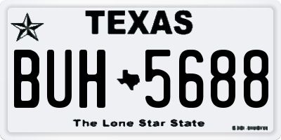 TX license plate BUH5688