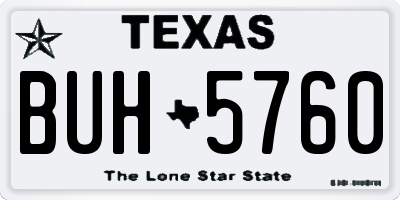 TX license plate BUH5760