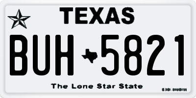 TX license plate BUH5821