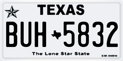 TX license plate BUH5832