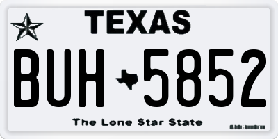 TX license plate BUH5852
