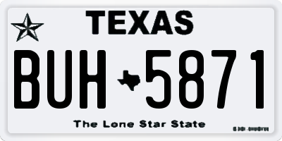 TX license plate BUH5871