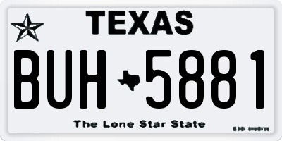 TX license plate BUH5881