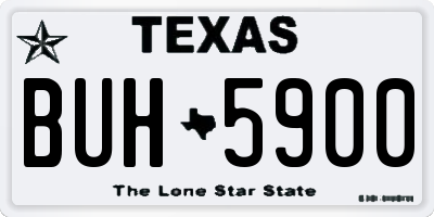 TX license plate BUH5900