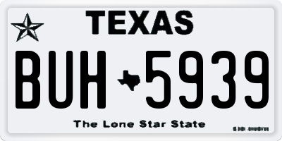 TX license plate BUH5939