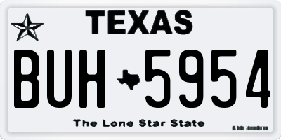 TX license plate BUH5954