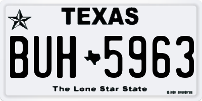 TX license plate BUH5963