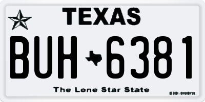 TX license plate BUH6381