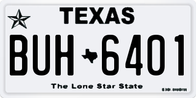 TX license plate BUH6401