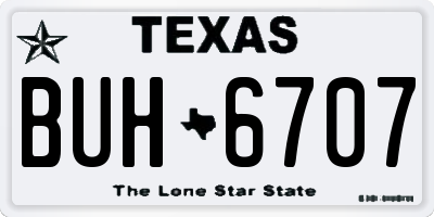 TX license plate BUH6707