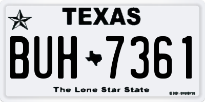 TX license plate BUH7361