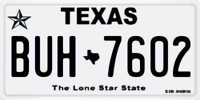 TX license plate BUH7602