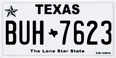 TX license plate BUH7623