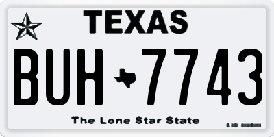 TX license plate BUH7743