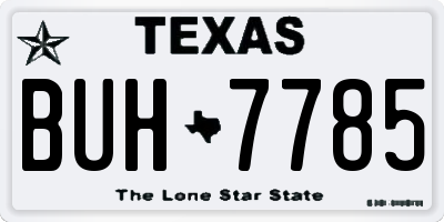 TX license plate BUH7785