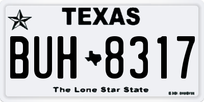 TX license plate BUH8317