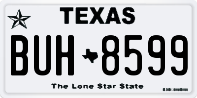 TX license plate BUH8599