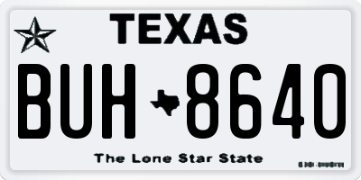 TX license plate BUH8640