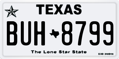 TX license plate BUH8799
