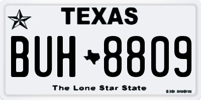 TX license plate BUH8809