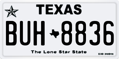 TX license plate BUH8836