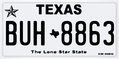 TX license plate BUH8863