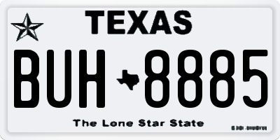 TX license plate BUH8885