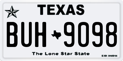 TX license plate BUH9098