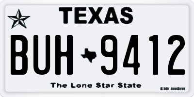 TX license plate BUH9412