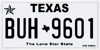 TX license plate BUH9601