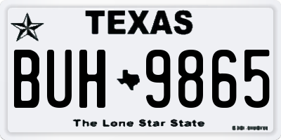 TX license plate BUH9865