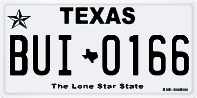TX license plate BUI0166