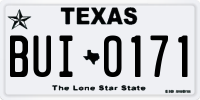 TX license plate BUI0171