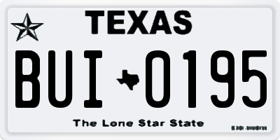 TX license plate BUI0195