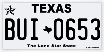 TX license plate BUI0653