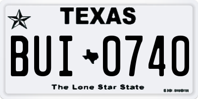 TX license plate BUI0740