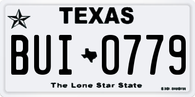 TX license plate BUI0779