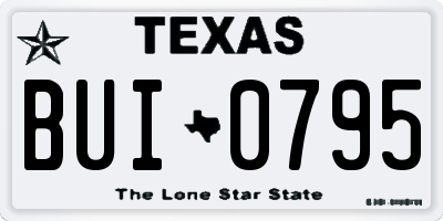 TX license plate BUI0795